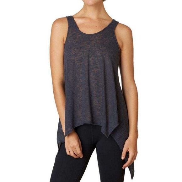 Prana Whisper Charvoal Gray Scoop Neck Knit Yoga Tank Top - Picture 2 of 10